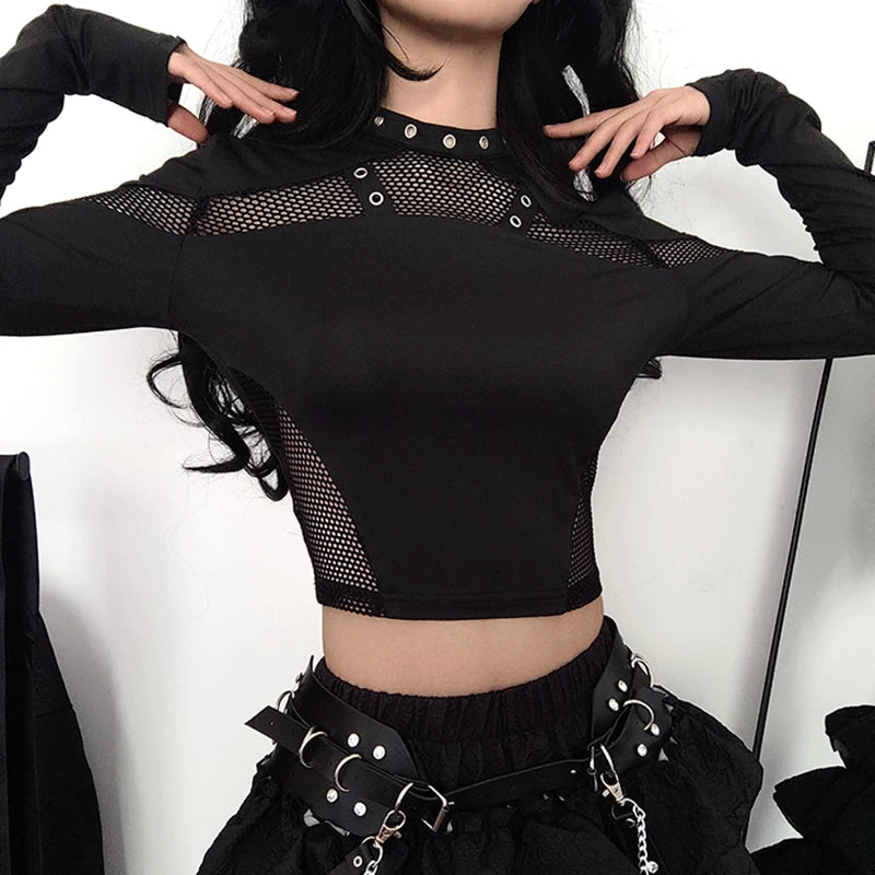 Sheer Mesh Knit Top