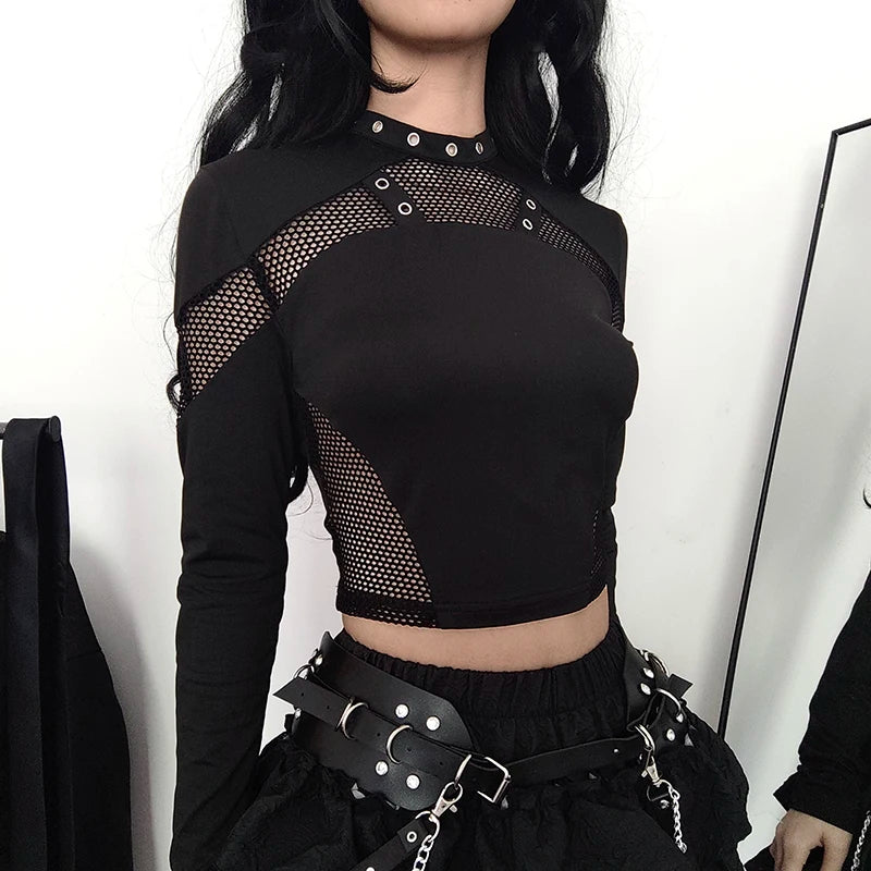 Sheer Mesh Knit Top