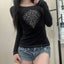Gothic Print Knit Top