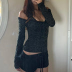 Leopard Patchwork Knit Top