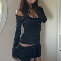 Leopard Patchwork Knit Top