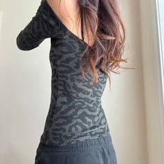 Leopard Patchwork Knit Top