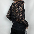 Sheer Button-up Knit Top