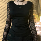 Sheer Lace Backless Knit Top