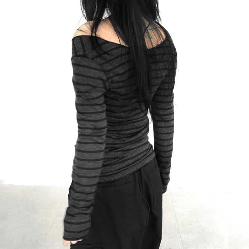 Striped O-neck Knit Top Secondary image