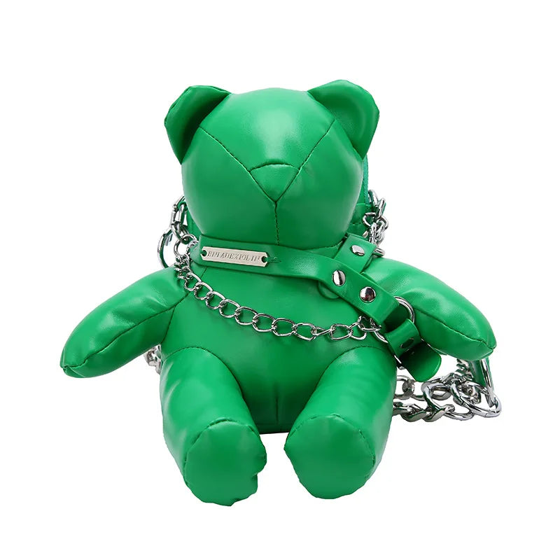 Cartoon Cute Luxury Designer Bear Doll Fashion Chain Phone Bag Green / Mini(Max Length<20Cm)