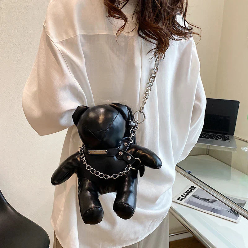 Cartoon Cute Luxury Designer Bear Doll Fashion Chain Phone Bag Halloween