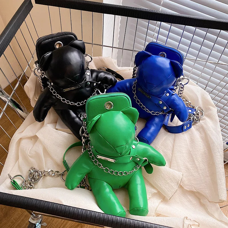 Cartoon Cute Luxury Designer Bear Doll Fashion Chain Phone Bag Halloween