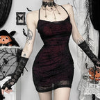 Spider Web Suspender Mini Dress