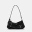 Goth Y2K Black Punk Rivet Chain School Pu Leather Skeleton Fashion Women Backpack Bag / 11X27X8Cm