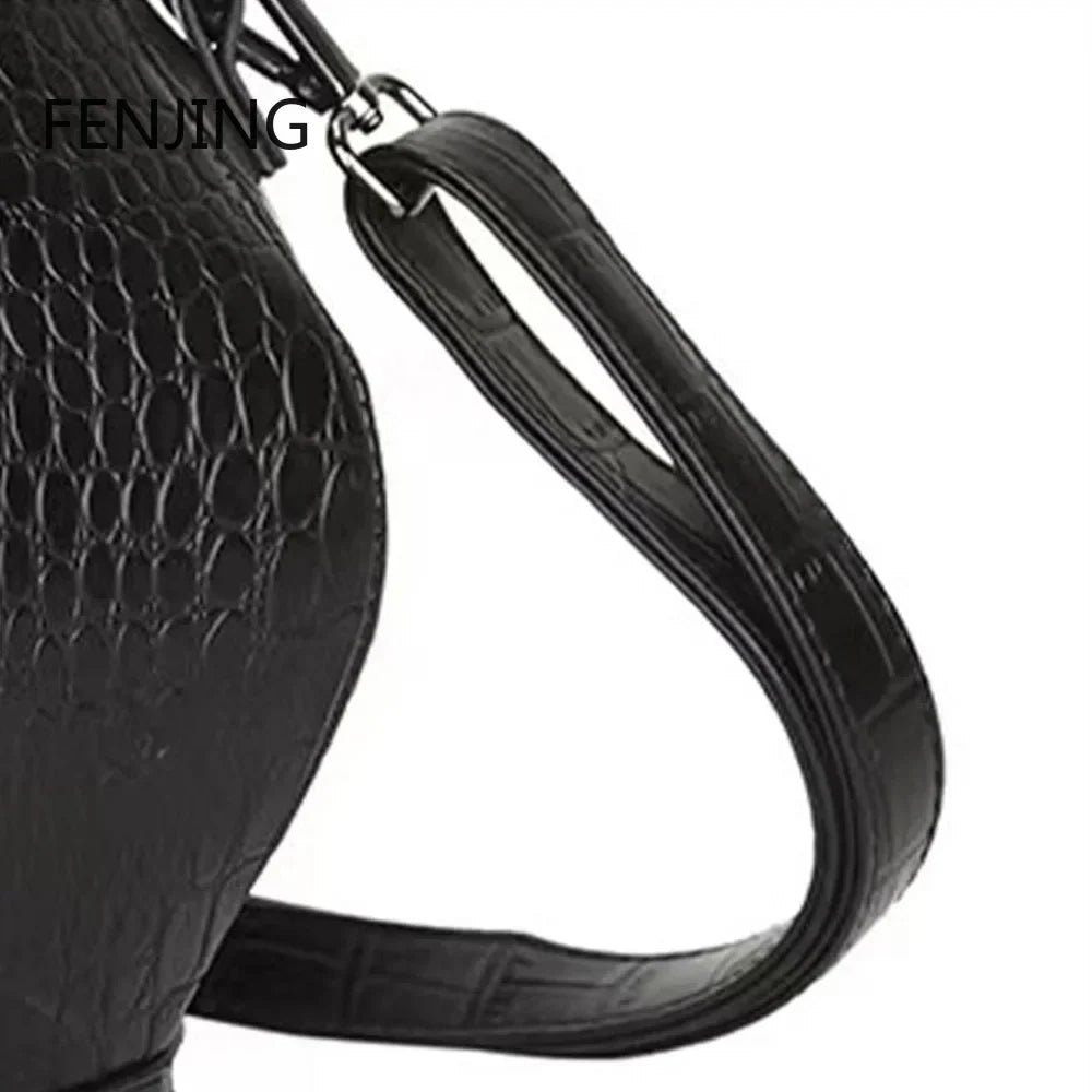 Fashion Funny Teapot Shaped Stone Pattern Leather Gothic Personalized Bag Halloween