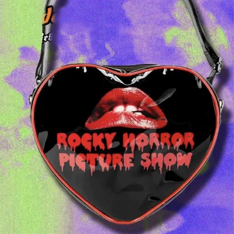 Fashion Gothic Y2K Heart Punk Mini Rock Grunge Crossbody Bag Crossbody Bag4 / 29X27X9 Cm Halloween