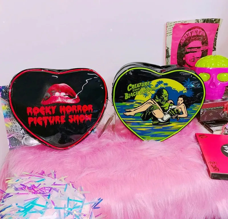 Fashion Gothic Y2K Heart Punk Mini Rock Grunge Crossbody Bag Halloween