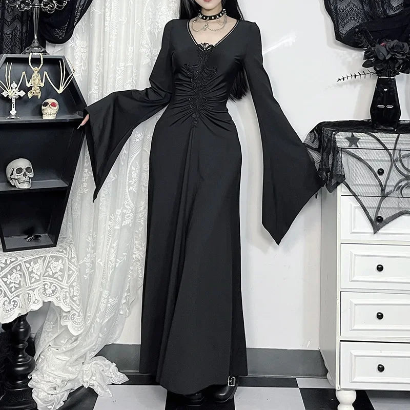 Flared Sleeve Witch V-Neck Maxi Dress Main image