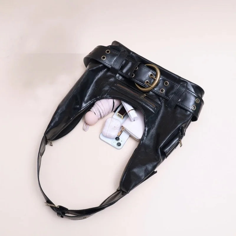 Black Punk Y2K Vintage Trend Aesthetic Gothic Tote Bag Halloween