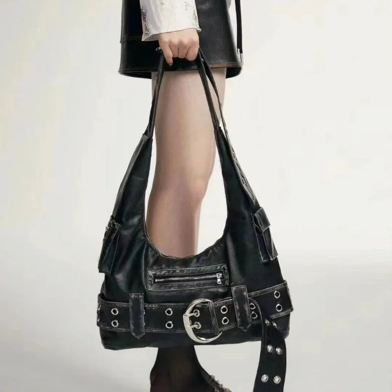 Black Punk Y2k Vintage Trend Aesthetic Gothic Tote Bag Secondary image