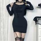 Embroidery Hooded Mini Dress