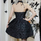 Jacquard Ruched Mini Dress