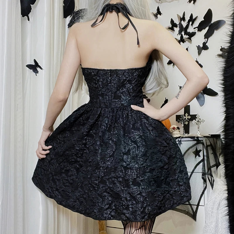 Jacquard Ruched Mini Dress