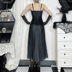 Mesh Butterfly Double Layer Midi Dress