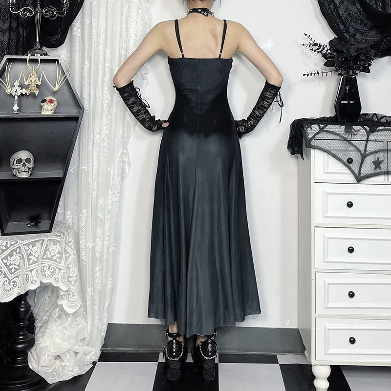 Mesh Butterfly Double Layer Midi Dress
