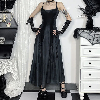 Mesh Butterfly Double Layer Midi Dress