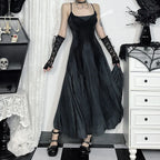 Mesh Butterfly Double Layer Midi Dress