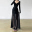 V-Neck Irregular Hem Gothic Maxi Dress