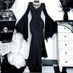 Hollow Out Batwing Sleeve Maxi Dress