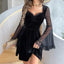 Velvet Mesh Flare Mini Dress