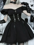 Black Bandage Corset Mini Dress