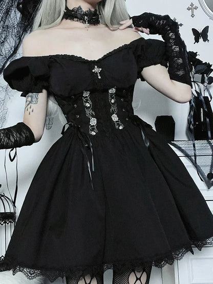 Black Bandage Corset Mini Dress