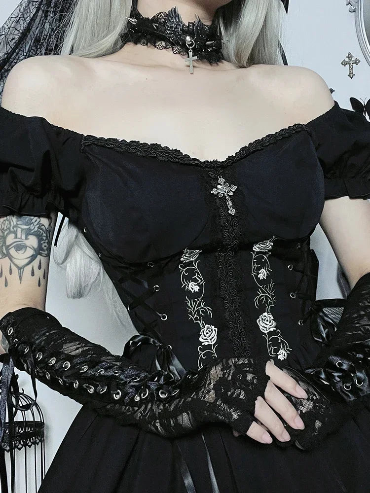 Black Bandage Corset Mini Dress