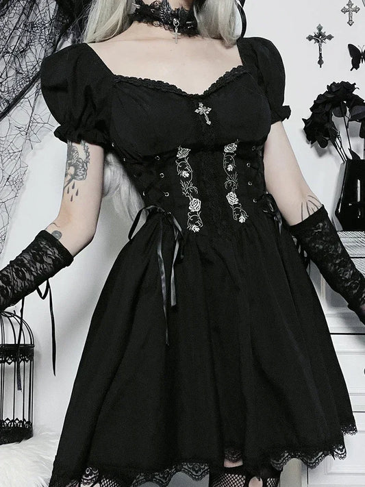 Black Bandage Corset Mini Dress