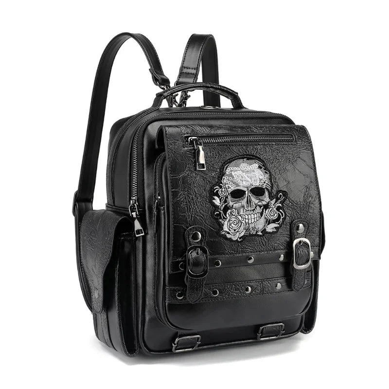 Goth Style Large Capacity Skull Multi-function Unisex Waterproof Backpack Bag Secondary image