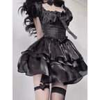 Black Lolita Spaghetti Mini Dress