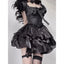 Black Lolita Spaghetti Mini Dress
