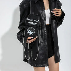 Gothic Coffin Shape Halloween Pu Leather Funny Cosmetic Bag