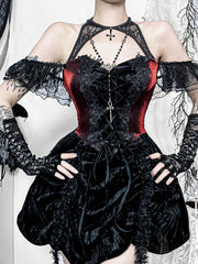 Spider Web Velvet Mini Dress