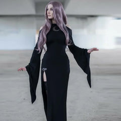 Trumpet Sleeve Moon Maxi Dress