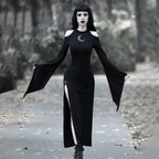 Trumpet Sleeve Moon Maxi Dress
