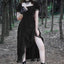 Medieval Lace Stitching Retro Midi Dress