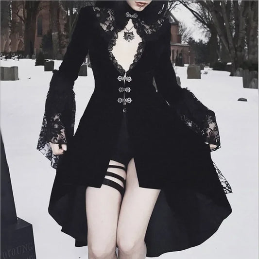 Swallow Tail Lace Mini Dress