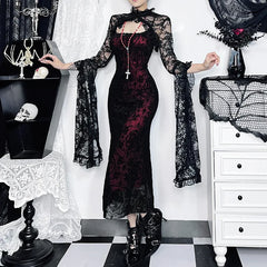 Fishtail Ruched Backless Vintage Midi Dress