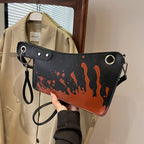 Gothic Unique Design Pu Leather Knife Shaped Halloween Clutch Bag Black
