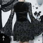 Bell Sleeve Mesh Mini Dress