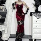 Sleeveless Lace Bodycon Gothic Maxi Dress