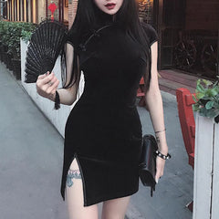 Cheongsam Style Mini Dress
