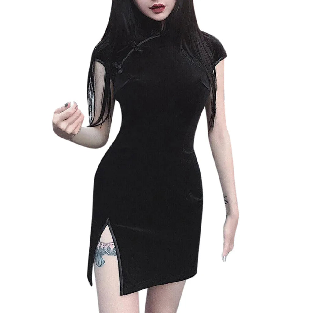Cheongsam Style Mini Dress