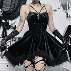 Lace High Waist Mini Dress